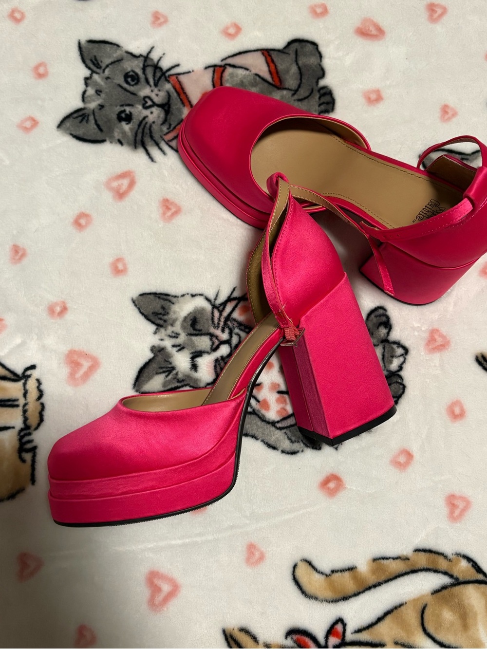 wild fable Hot Pink Platform Block Heel Sandals